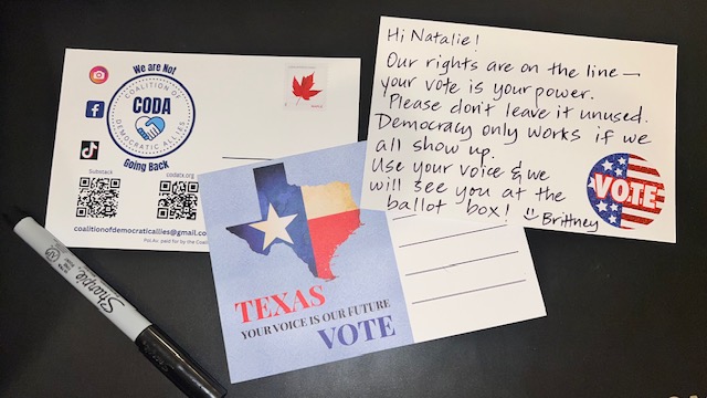 Postcards to encourage voting